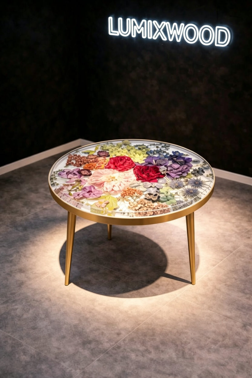 Epoxy Resin Floral Coffee Table