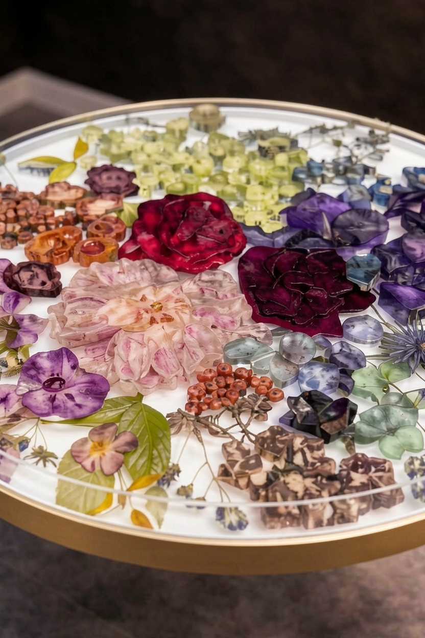 Epoxy Resin Floral Coffee Table