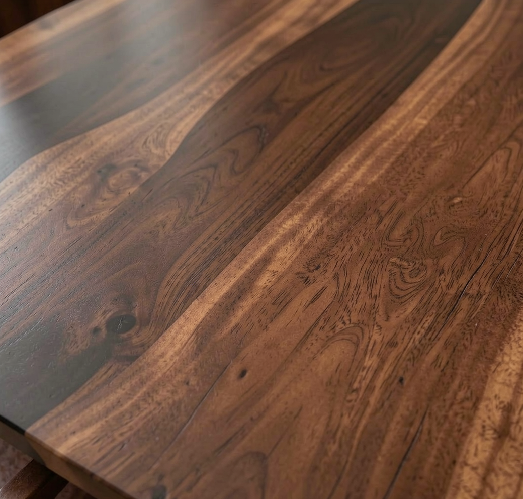 Custom Live Edge Black Walnut Epoxy River Dining Table Slab