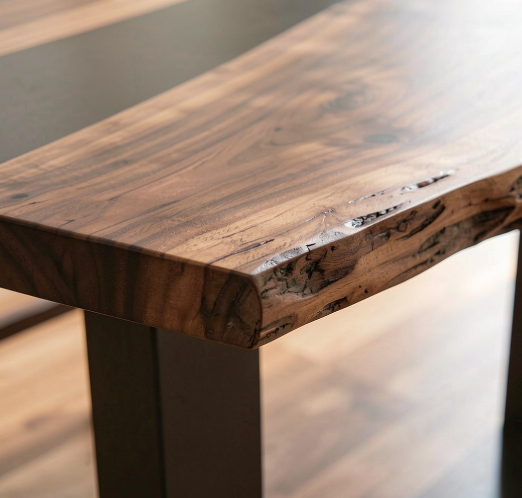 Custom Premium Black Walnut Epoxy River Dining Table Top