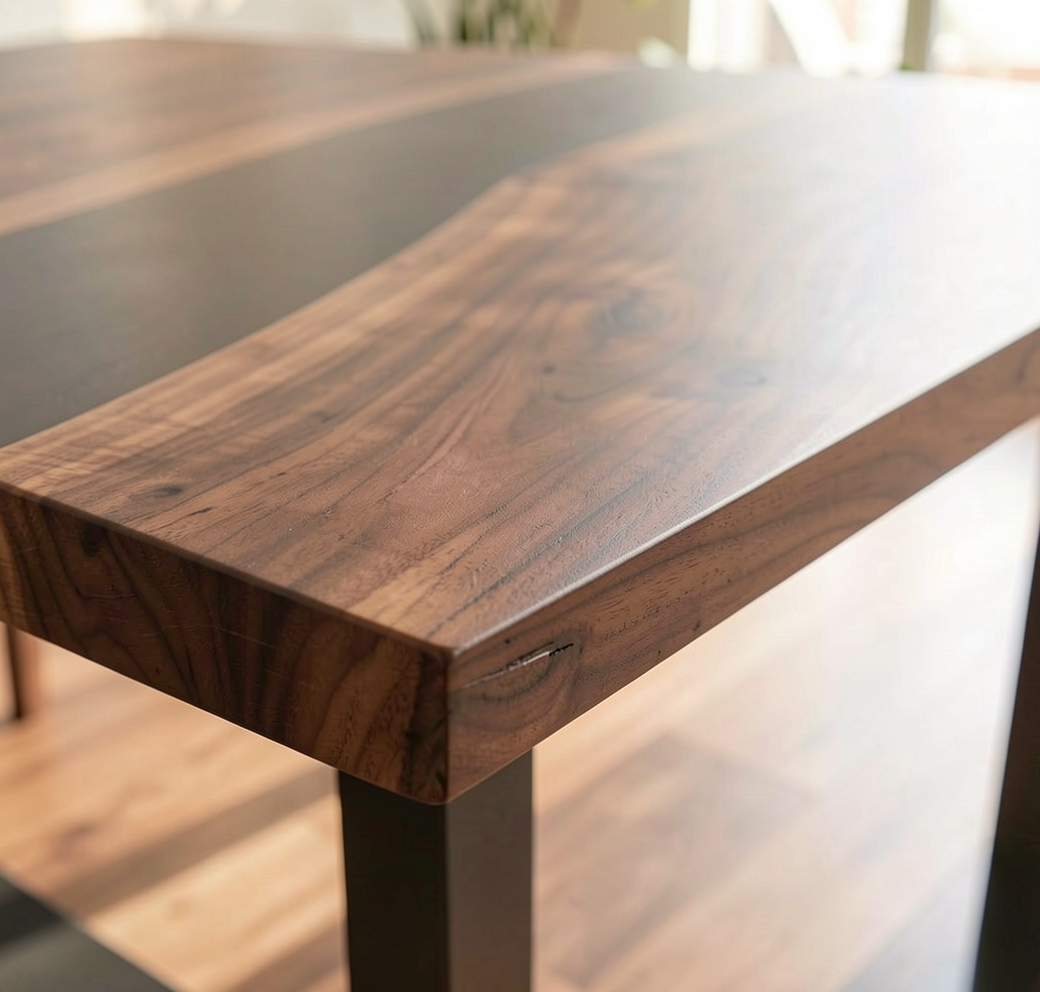 Custom Premium Black Walnut Epoxy River Dining Table Top