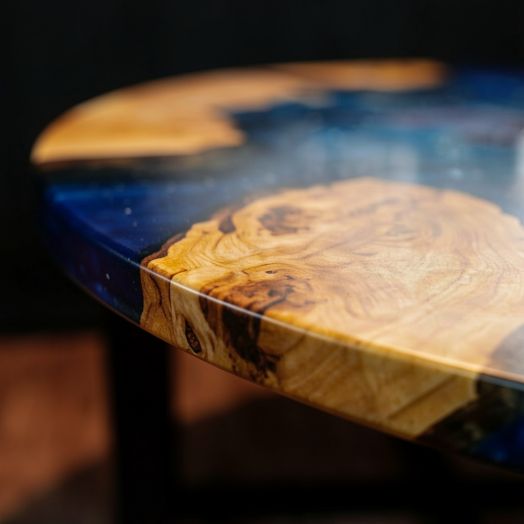 Custom olive wood epoxy resin starry sky dining table
