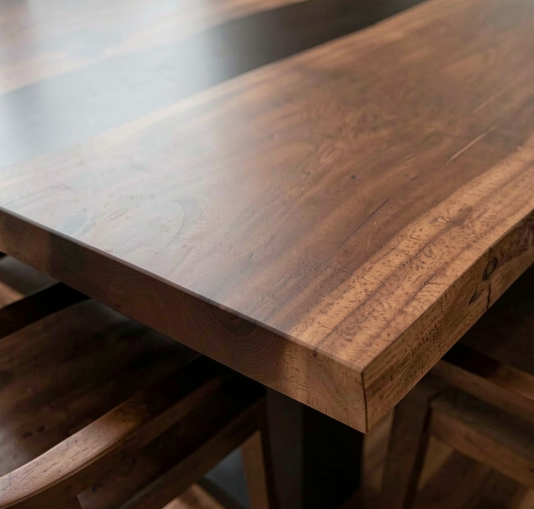 Custom Live Edge Black Walnut Epoxy River Dining Table Slab