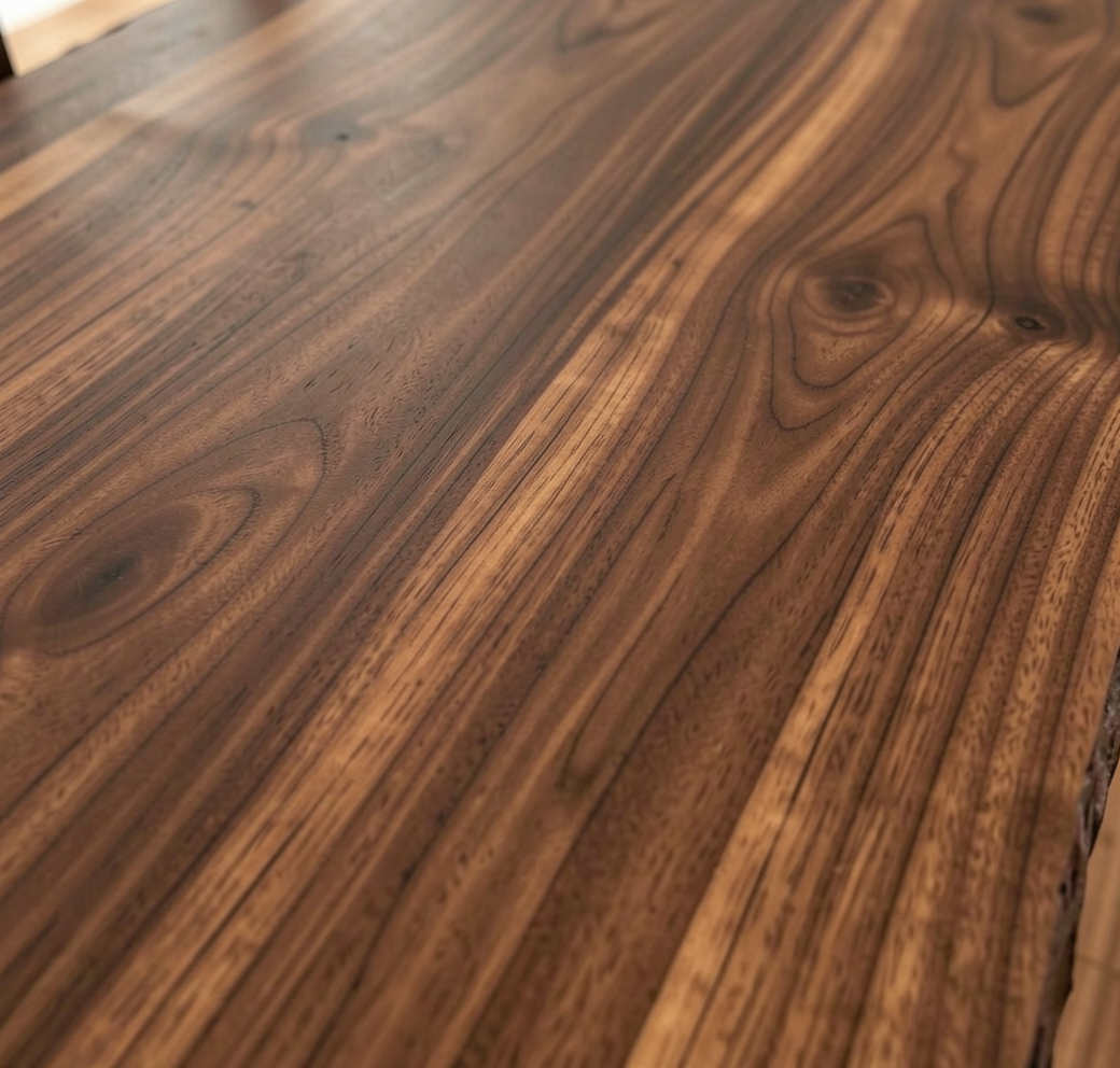 Custom Handmade Black Walnut Table Top with Black Epoxy River