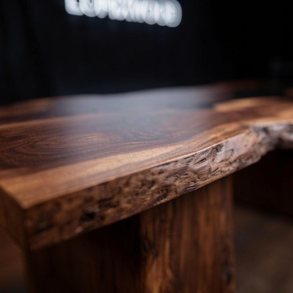 Custom North American black walnut epoxy resin dining table